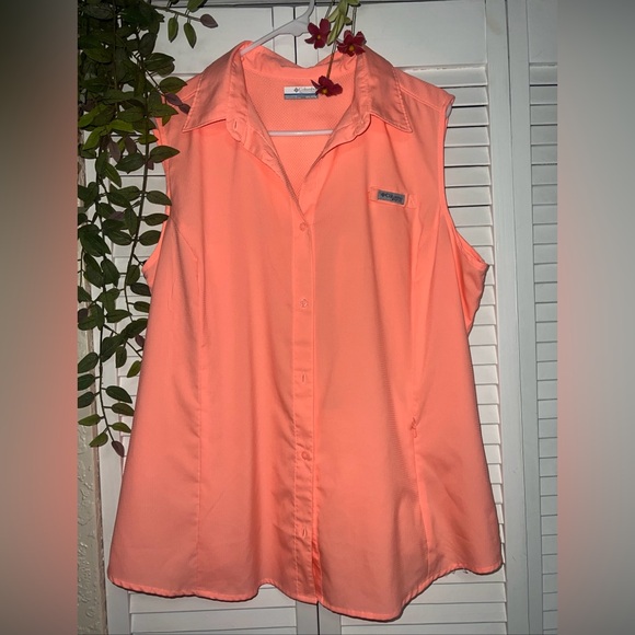 Columbia PFG 2xl womans golf sport salmon breathable tank sleeveless Sportswear - Picture 1 of 6